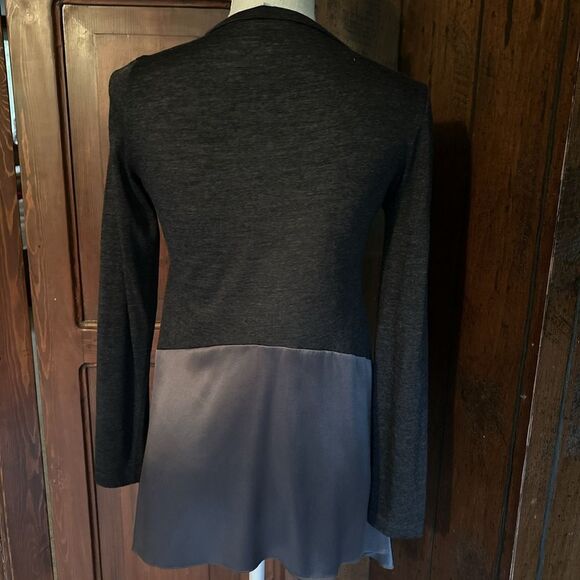 Brunello Cucinelli Ladies Small Wool Silk Black Tunic Top Blouse Scoop Neck - Picture 3 of 5